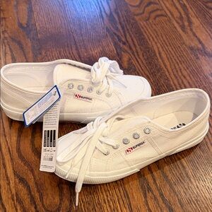 NWT Superga sz 38 (US 7.5) - white sneakers runners shoes (*marks on laces)